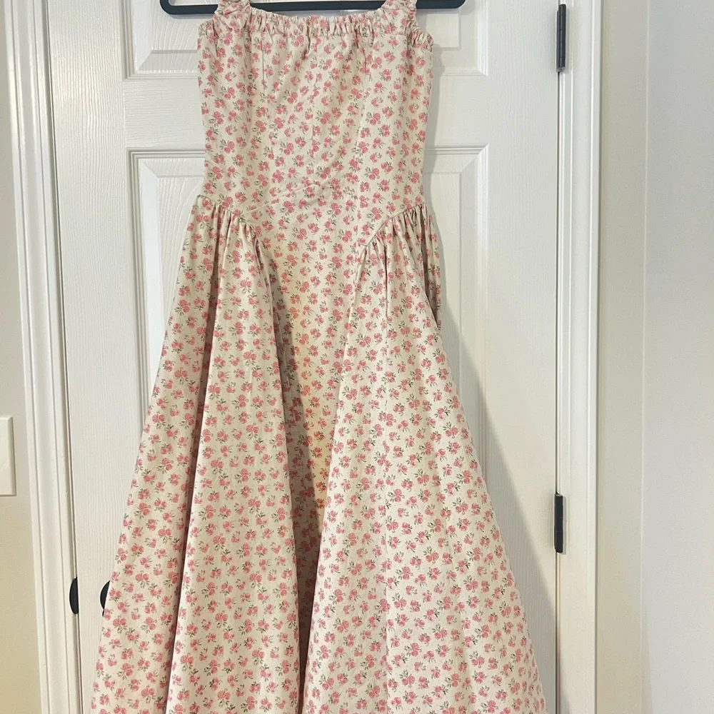 House of CB Dorothy Floral Stretch Cotton Dress Medium - Picture 5 of 7